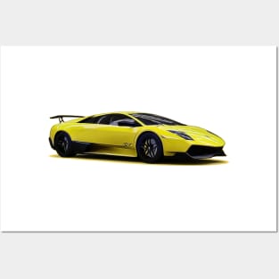 Aventador SV Cartoon Posters and Art